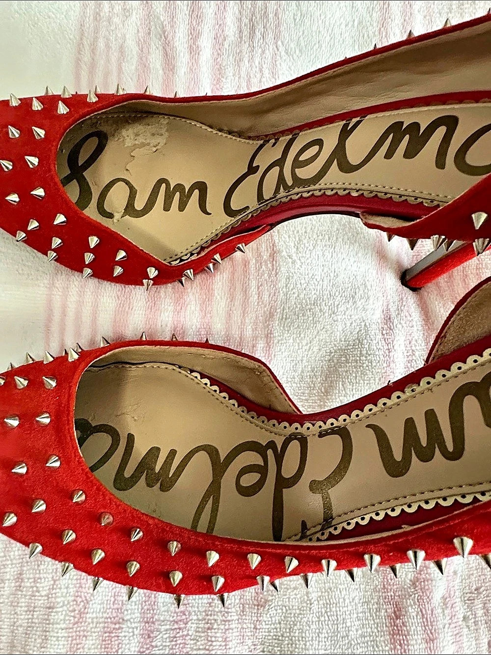 Sam Edelman Nora Spiked D'Orsay Pump Red US 8 - Picture 4 of 6